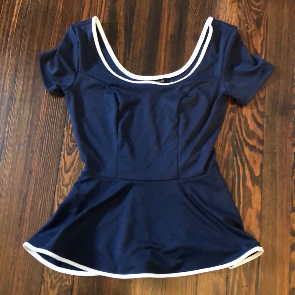 Blue peplum women’s top. Size XS